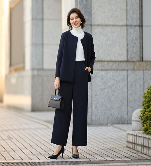 GeeRA（ジーラ）の「【２点セット】フレアーラインジャケットワイドパンツセットアップスーツ（その他スーツ）」｜詳細画像