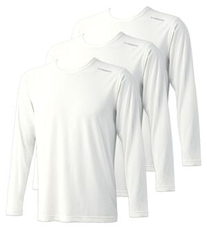 「【３枚組】テックマジック（Ｒ）魔法の冷感インナー３枚組スプレー付（メンズ肌着・インナーウェア）」｜ホワイト 長袖丸首