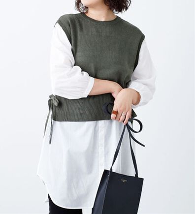 BELLUNA（ベルーナ）の「サイドリボンレイヤード風ワンピース（その他ワンピース）」