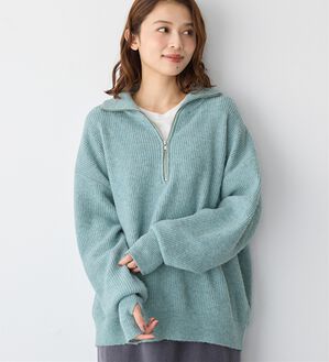 洗えるもちもち ハーフジップニット - ベルーナ【公式】