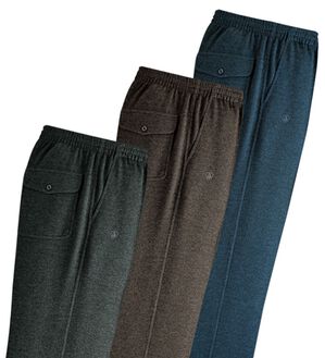 「【３本組】杢調あったかリラックスパンツ（メンズフルレングスパンツ）」｜3本組