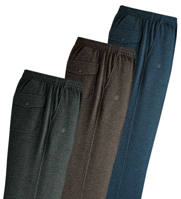 「【３本組】杢調あったかリラックスパンツ（メンズフルレングスパンツ）」｜3本組