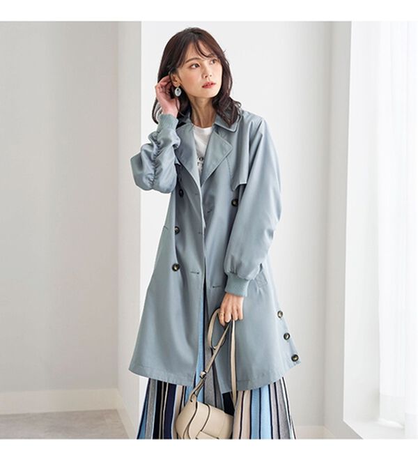 BELLUNA（ベルーナ）の「花粉対策！袖リブ使いトレンチコート（ロングコート）」｜詳細画像