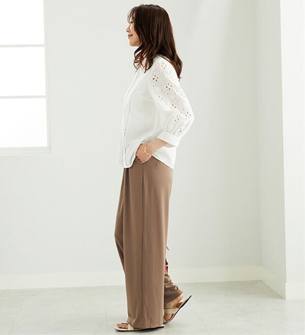 BELLUNA（ベルーナ）の「花柄レース切替デザインブラウス（ブラウス）」｜詳細画像