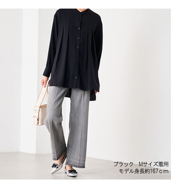 RANAN（ラナン）の「タックデザインバンドカラーシャツ（シャツ）」｜詳細画像