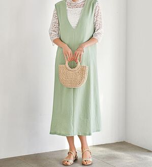 BELLUNA（ベルーナ）の「サラっと素材バックリボンワンピース（その他ワンピース）」｜ミント