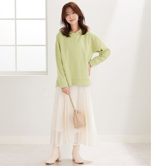 BELLUNA（ベルーナ）の「とろみ素材フードデザインパーカー（パーカー）」｜詳細画像