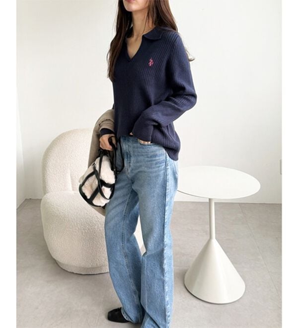 GeeRA（ジーラ）の「【U.S. POLO ASSN.】ポロ衿リブニット（ニット・セーター）」｜詳細画像