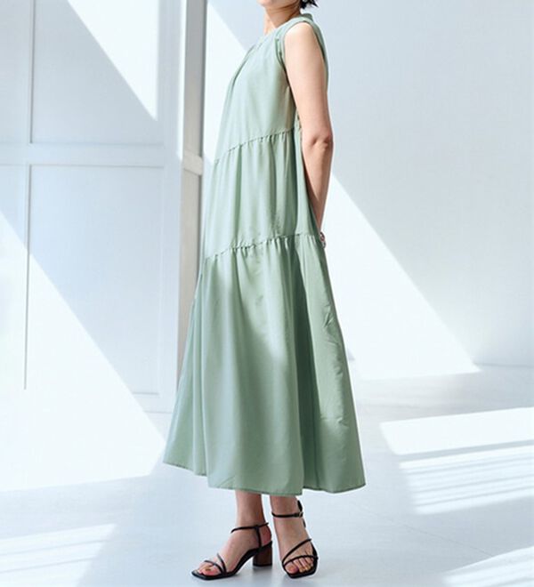 RANAN（ラナン）の「ひんやり裏地付！ななめティアードワンピ（その他ワンピース）」｜詳細画像