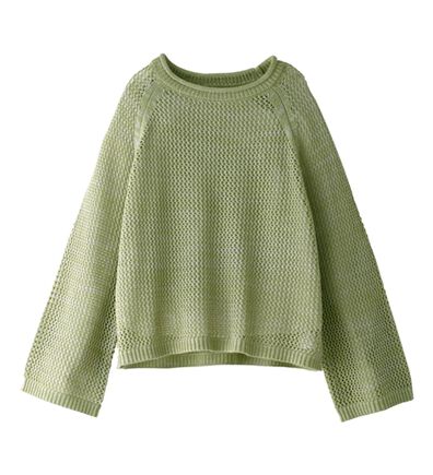 BELLUNA（ベルーナ）の「スパンコール付透かし編みニットプルオーバー（ニット・セーター）」