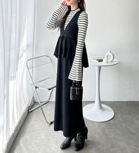 GeeRA（ジーラ）の「【再入荷】楽ちん！ペプラムジャンパースカート（ジャンパースカート）」