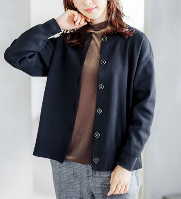 BELLUNA（ベルーナ）の「《快適Ｌａｂ．》洗える！軽い！配色使いニットカーディガン（ニットカーディガン）」｜詳細画像