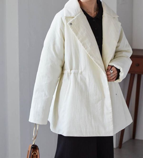 RANAN（ラナン）の「テーラードカラー中わたジャケット（ハーフコート）」｜詳細画像