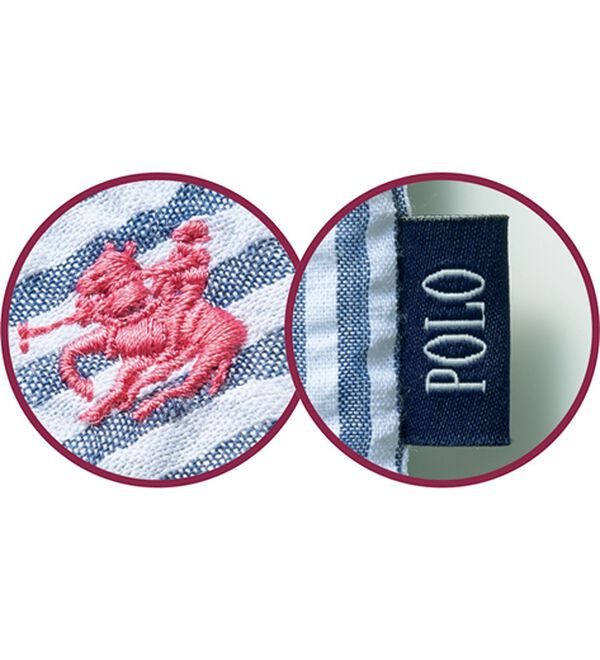 ルフラン（ルフラン）の「【２色組】【ＰＯＬＯ　ＢＣＳ】サッカー素材ストライプシャツ（ブラウス）」｜詳細画像