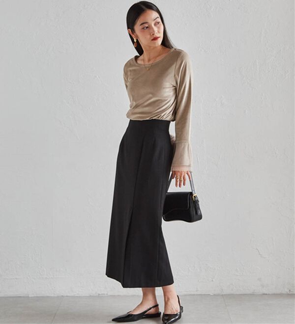 RANAN（ラナン）の「フレアーチュール袖ベロアプルオーバー（カットソー）」｜詳細画像