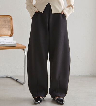 RANAN（ラナン）の「フェイクウールバレルレッグカーブパンツ（フルレングスパンツ）」