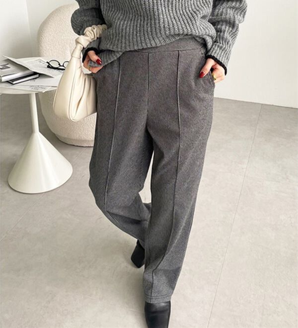 GeeRA（ジーラ）の「ウールライクピンタックストレートパンツ（ワイドパンツ・ガウチョ）」｜詳細画像