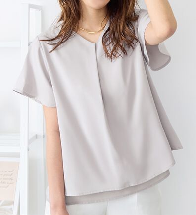 alotta（アロッタ）の「シフォンレイヤードＶネックブラウス（ブラウス）」