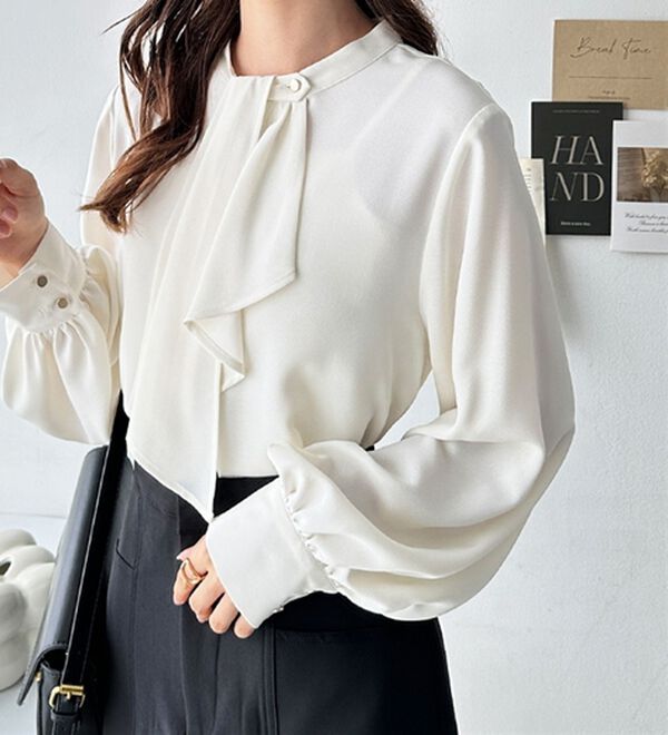 GeeRA（ジーラ）の「２ＷＡＹドレープスカーフタイブラウス（ブラウス）」｜詳細画像