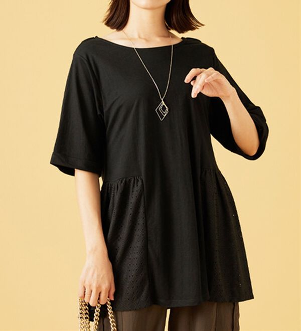 BELLUNA（ベルーナ）の「ヒンヤリ！サイドレース切替チュニック（チュニック）」｜詳細画像