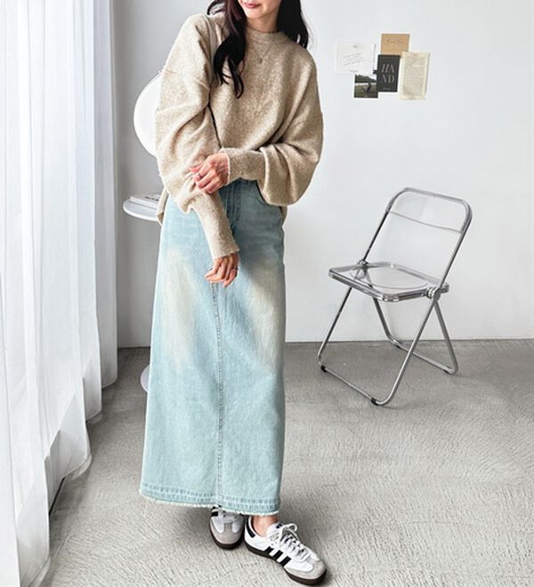 GeeRA（ジーラ）の「ゆるっと柔らか！袖ボリュームメランジニット（ニット・セーター）」｜詳細画像