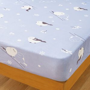 「柄がかわいいぐーんと伸びてぴったりフィットするシーツ（敷布団カバー・シーツ）」｜シマエナガ