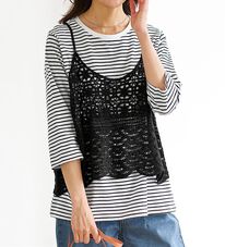 BELLUNA（ベルーナ）の「かぎ針風ビスチェアンサンブル（アンサンブル）」