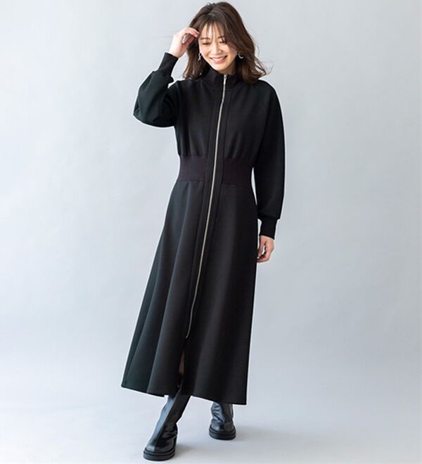 BELLUNA（ベルーナ）の「【ＳＭＡＲＴ　ＥＣＯ　ＪＥＲＳＥＹ】リブ切替ワンピース（ロングワンピース）」｜詳細画像