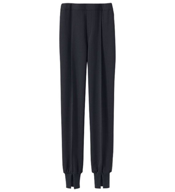 BELLUNA（ベルーナ）の「家でも外でも楽ちん裾リブパンツ（フルレングスパンツ）」｜黒