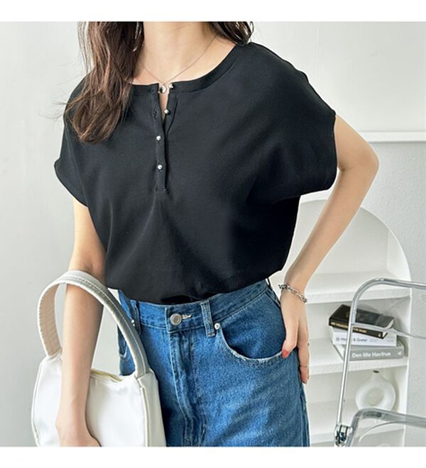 GeeRA（ジーラ）の「綿１００％前後２ＷＡＹシルケットフレンチスリーブカットソー（Tシャツ）」｜詳細画像