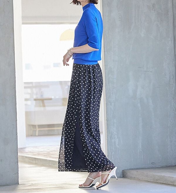 RANAN（ラナン）の「ひんやり！サイドスリットシフォンパンツ（フルレングスパンツ）」｜詳細画像