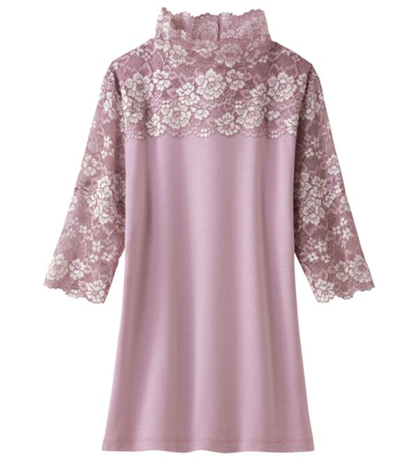 「【４色組】上品レースの汗取り付ハイネックインナー（肌着・インナーウェア）」｜詳細画像