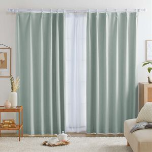 iellio（イエリオ）の「１級遮光プレミアムカーテン＜４枚組・遮光１級・無地・洗える・形状記憶加工・新生活・イージーオーダー＞（ドレープカーテン）」｜ライトブルー