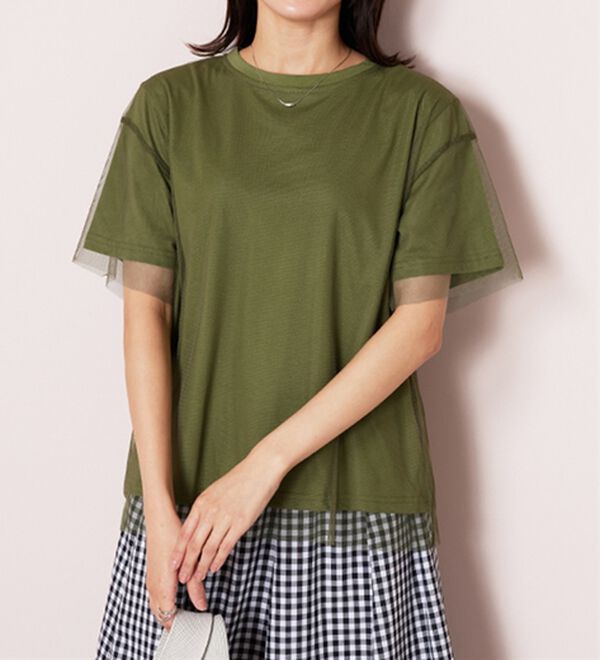 BELLUNA（ベルーナ）の「【Ｌａｇｒｉｌｕａ】総チュール重ねプルオーバー（カットソー）」｜詳細画像