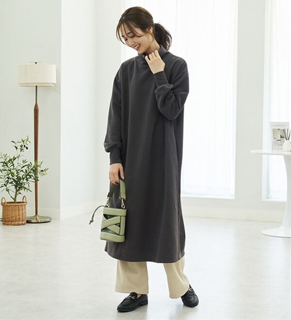 BELLUNA（ベルーナ）の「あったかキレイ！大人のこだわりワンピース（カットソーワンピース）」｜詳細画像