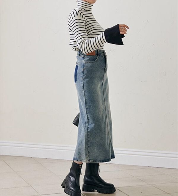 RANAN（ラナン）の「＜ムースタッチ＞洗える！バイカラータートルリブニット（ニット・セーター）」｜詳細画像