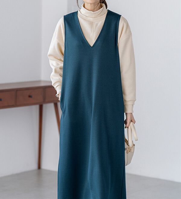 BELLUNA（ベルーナ）の「リブ使いがかわいい裏起毛トレーナー（チュニック）」｜詳細画像