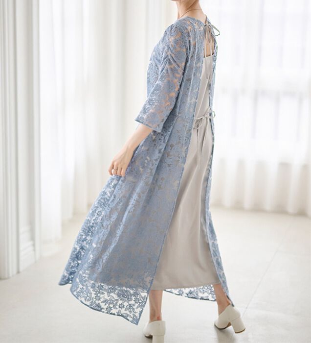 snidel バッグデザインレースワンピース SNIDEL バックデザインレース