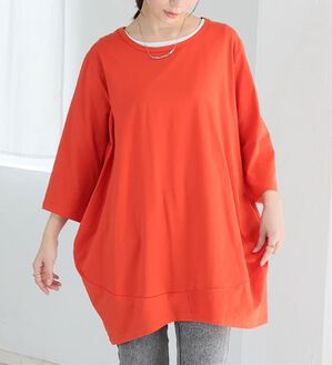A HAPPY MARILYN（アハッピーマリリン）の「【Ｍ～８Ｌ】選べる袖！コク－ンシルエットチュニック（チュニック）」｜オレンジ