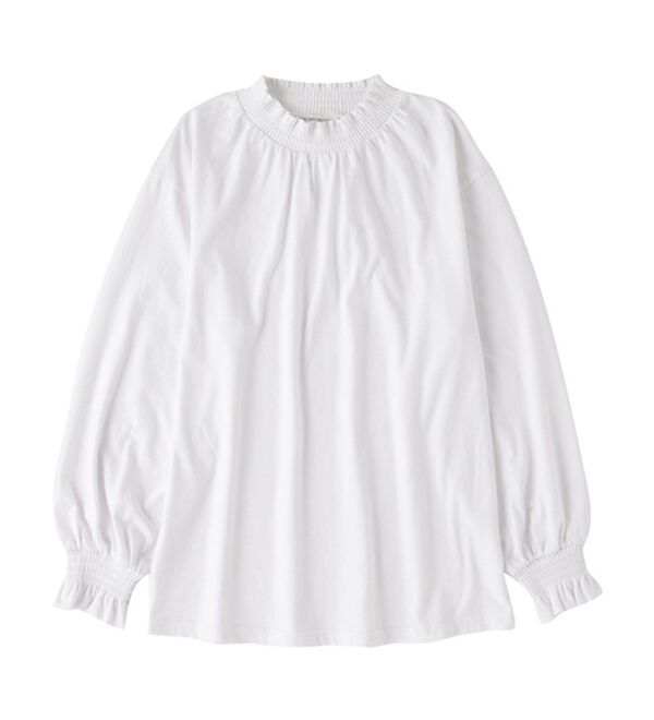 Viola e Viola（ヴィオラ エ ヴィオラ）の「綿１００％スモッキング衿＆袖プチハイトップス（カットソー）」｜詳細画像