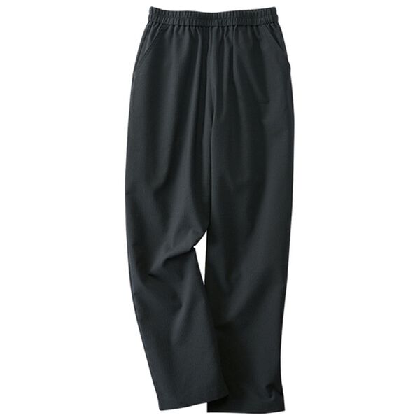 BELLUNA（ベルーナ）の「サッカー素材ゆったりシェフパンツ（ワイドパンツ・ガウチョ）」｜黒