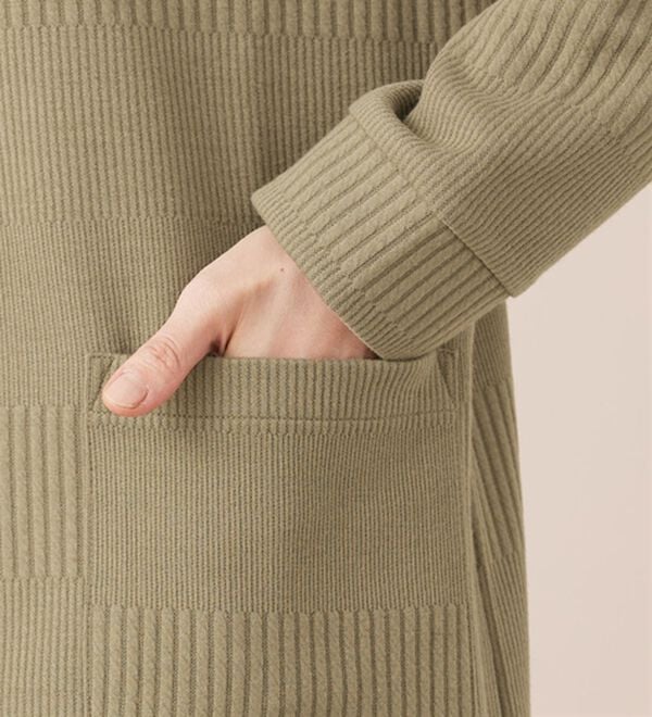 BELLUNA（ベルーナ）の「ボーダージャカード素材フードカーディガン（その他ジャケット）」｜詳細画像