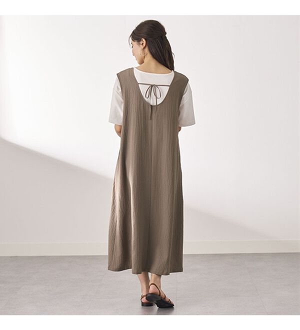 BELLUNA（ベルーナ）の「サラっと素材バックリボンワンピース（その他ワンピース）」｜詳細画像