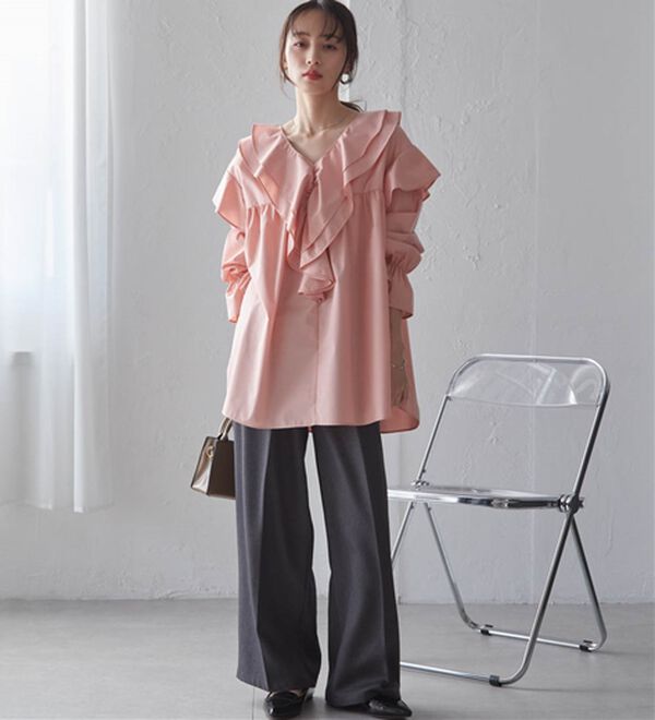 RANAN（ラナン）の「ビッグカラーフリルブラウス（ブラウス）」｜詳細画像