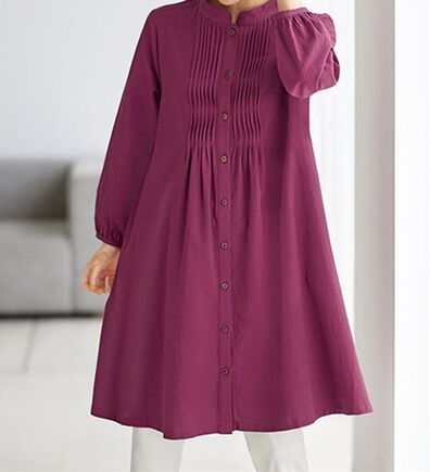 BELLUNA（ベルーナ）の「ナチュラルに体型カバー　ピンタックチュニックワンピース（チュニックワンピース）」