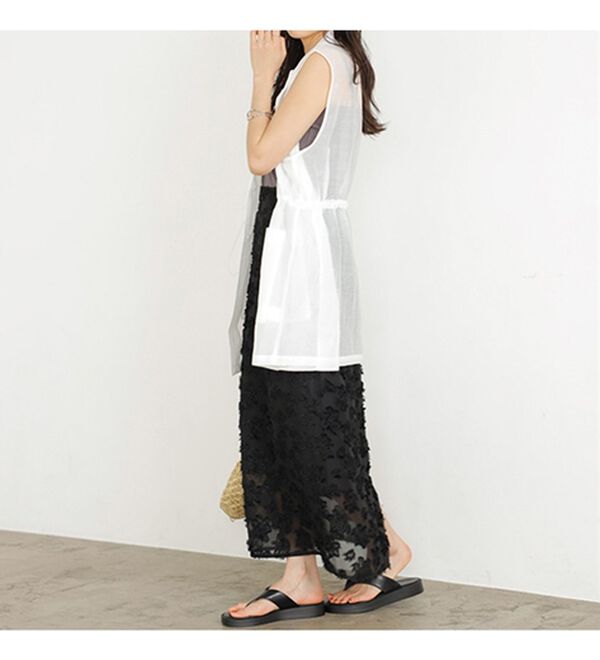 GeeRA（ジーラ）の「フリンジシアージャカードタイトスカート（ロングスカート）」｜詳細画像