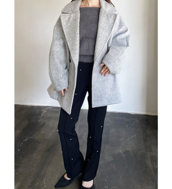 GeeRA（ジーラ）の「【YOUING.】パールデザインフレアーパンツ（フルレングスパンツ）」｜詳細画像