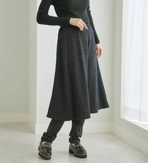 BELLUNA（ベルーナ）の「まるではく毛布！静電防止付レギンス付スカート（フルレングスパンツ）」｜ブラックウォッチ