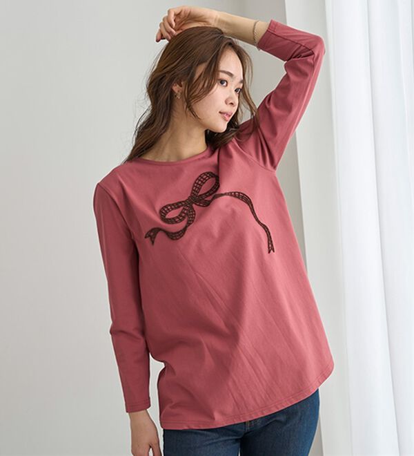 BELLUNA（ベルーナ）の「一枚で着映えるデコラＴ（長袖）（チュニック）」｜詳細画像