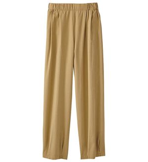 BELLUNA（ベルーナ）の「綿１００％やわらかチノゆったりパンツ（ワイドパンツ・ガウチョ）」｜ベージュ